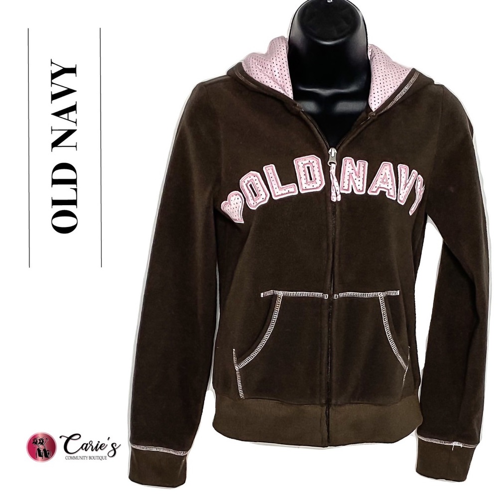 OLD NAVY Pink & Brown Fleece Hoodie